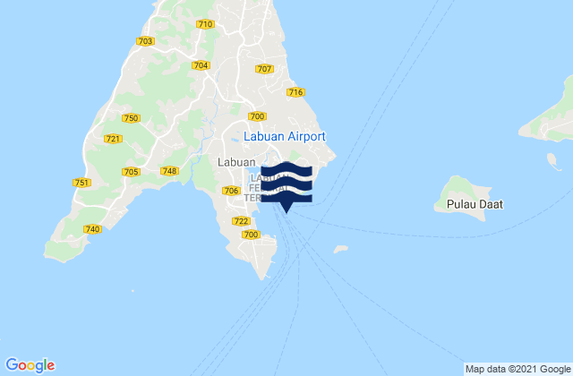 Victoria Harbor (Labuan Island), Malaysia潮水