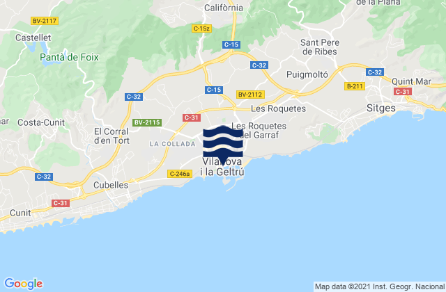 Vilanova i la Geltrú, Spain潮水