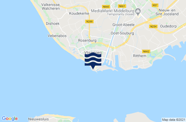Vlissingen, Netherlands潮水