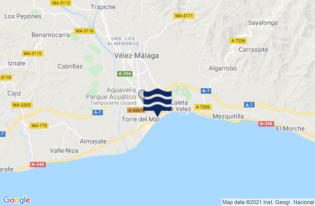 Vélez-Málaga, Spain潮水
