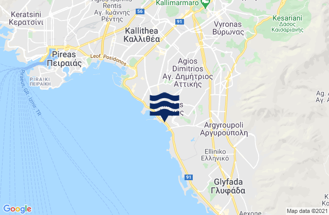Výronas, Greece潮水
