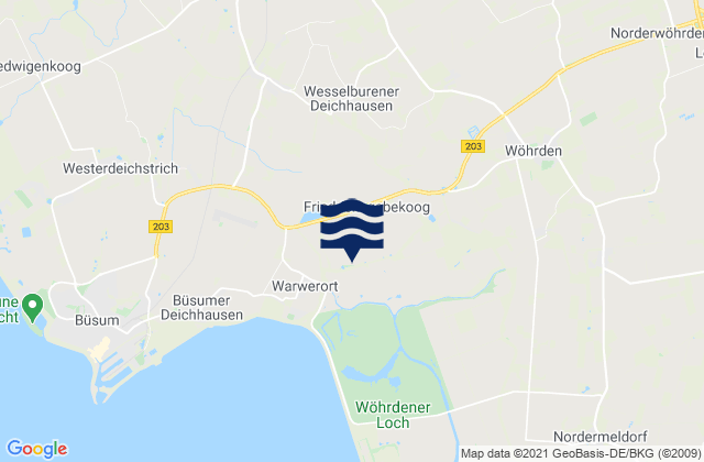 Wesselburener Deichhausen, Germany潮水