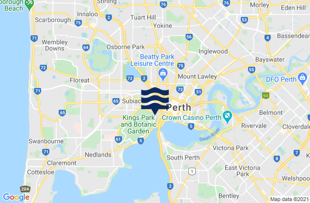 West Perth, Australia潮水