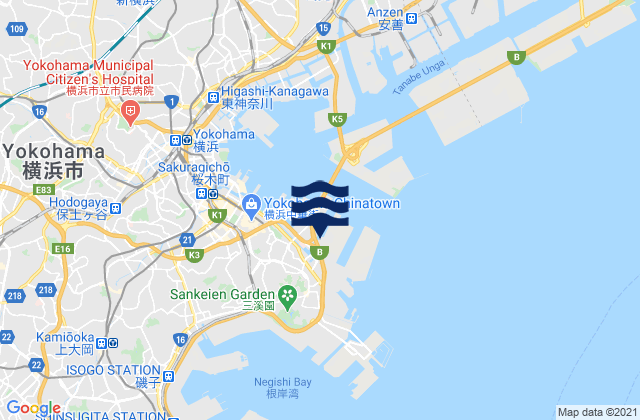 Yokohama Sin-Yamasita, Japan潮水