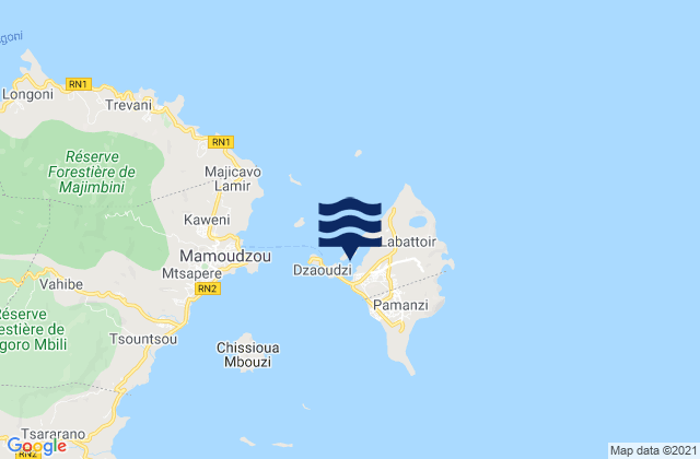 Zaudzi Ile Mayotte, French Southern Territories潮水