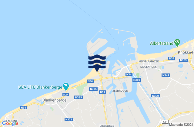 Zeebrugge, Belgium潮水