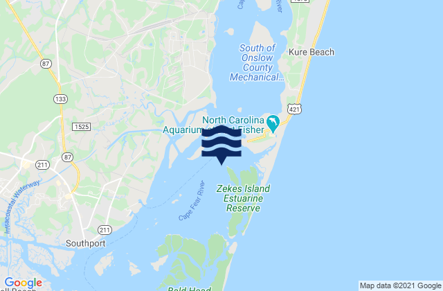 Zekes Island, United States潮水