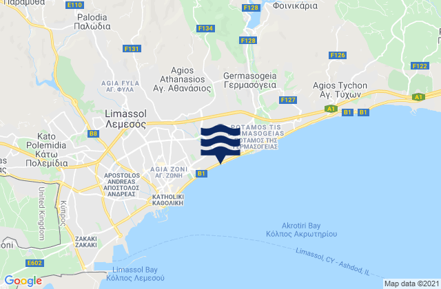 Ágios Athanásios, Cyprus潮水