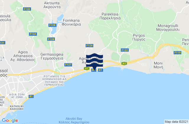 Ágios Týchon, Cyprus潮水