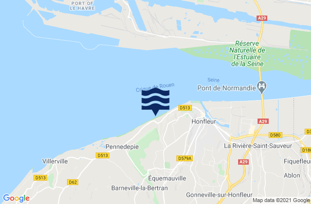 Équemauville, France潮水