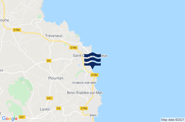 Étables-sur-Mer, France潮水
