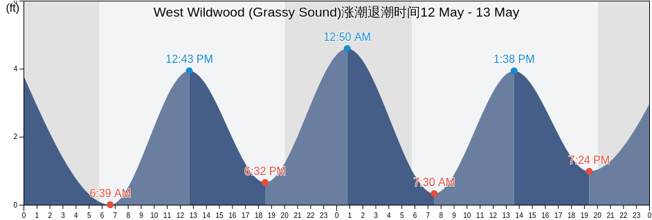 West Wildwood (Grassy Sound), Cape May County, New Jersey, United States涨潮退潮时间